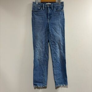 Madewell Stovepipe Blue Ankle Cropped Jeans